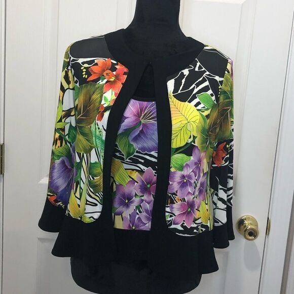 Joseph Ribkoff Tops - Joseph Ribkoff floral print jacket and shell tank top set, size 6